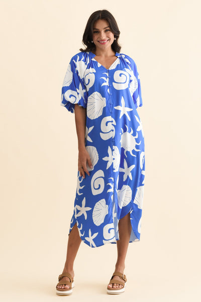 Pippen Cobalt Sea Tie Dress