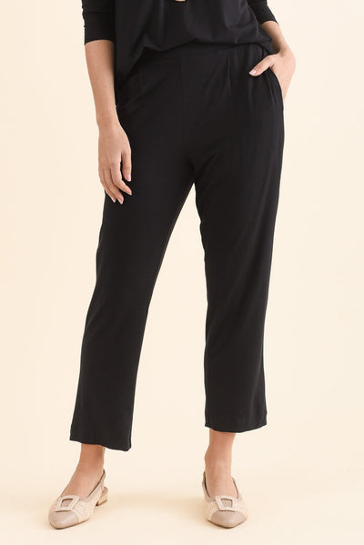 Polaris Black Bamboo Cropped Pants