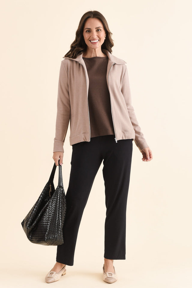 Polaris Black Bamboo Pants,Full Body,Brunette model,alt text|model:MJ