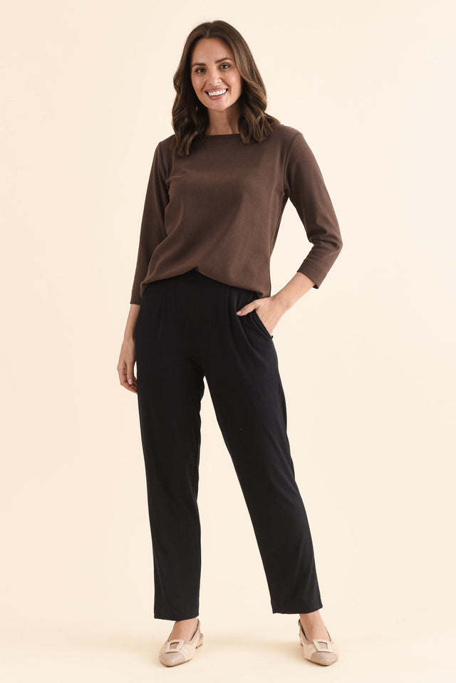 Polaris Black Bamboo Pants,Full Body,Brunette model,alt text|model:MJ image 6