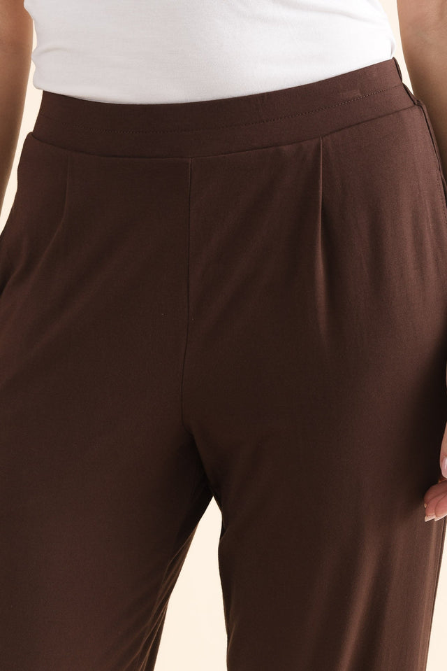 Polaris Chocolate Bamboo Pants,Detail,Brunette model,alt text|model:MJ image 5