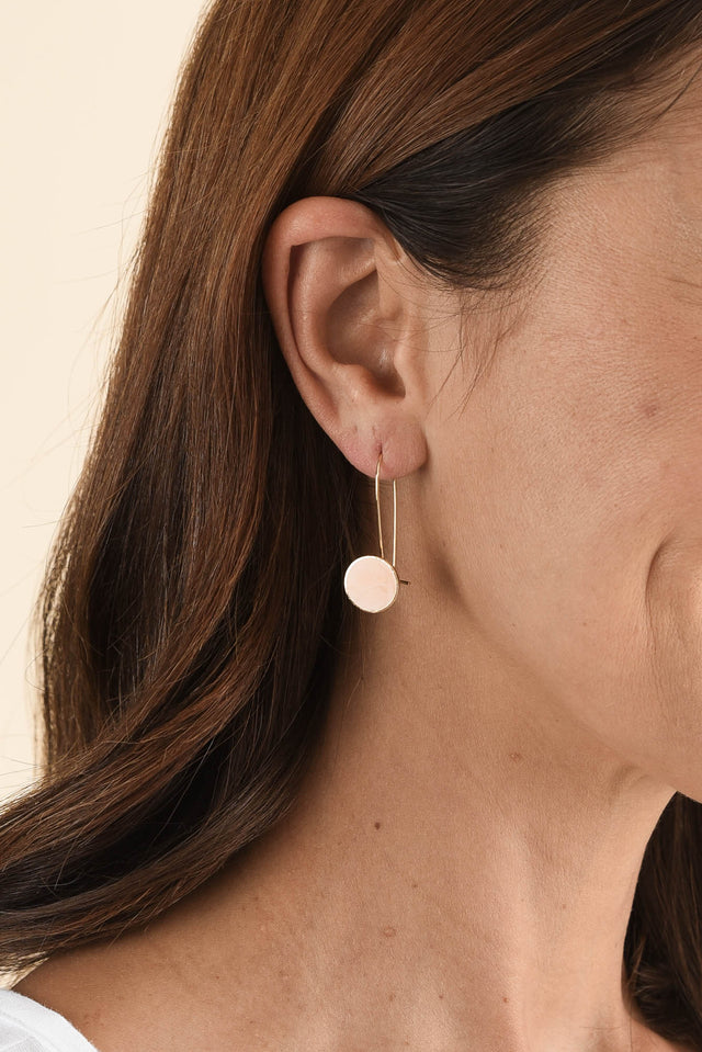 Polly Blush Circle Drop Earrings