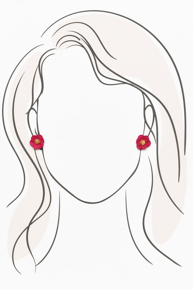 Poppy Fuchsia Stud Earrings image 2