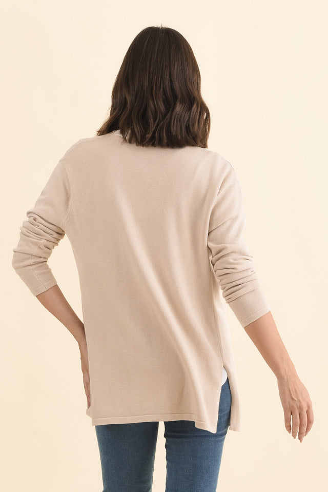 Primrose Natural Cotton Drape Cardigan,Brunette model,alt text|model:MJ image 6