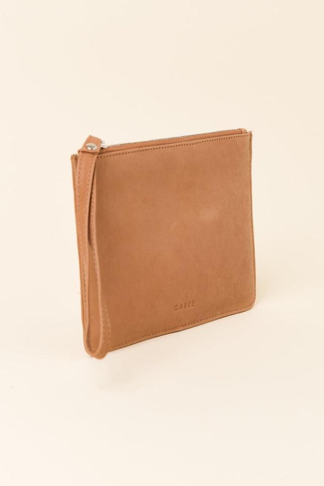 Queens Camel Leather Clutch image 2