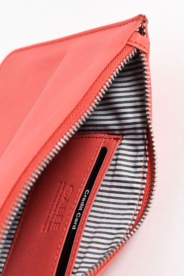 Queens Coral Leather Clutch