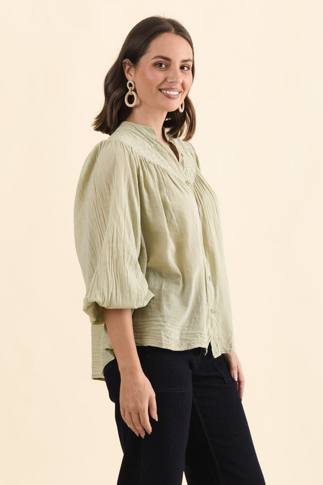 Randy Sage Cotton Blouse,Brunette model,alt text|model:MJ image 4