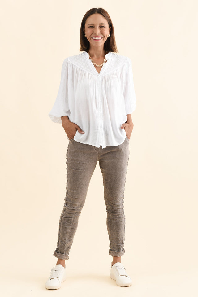 Jaya Mocha Drawstring Pants,Brunette model,alt text|model:Cara image 8