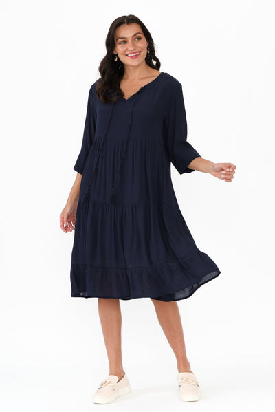 Ravina Navy Tier Dress
