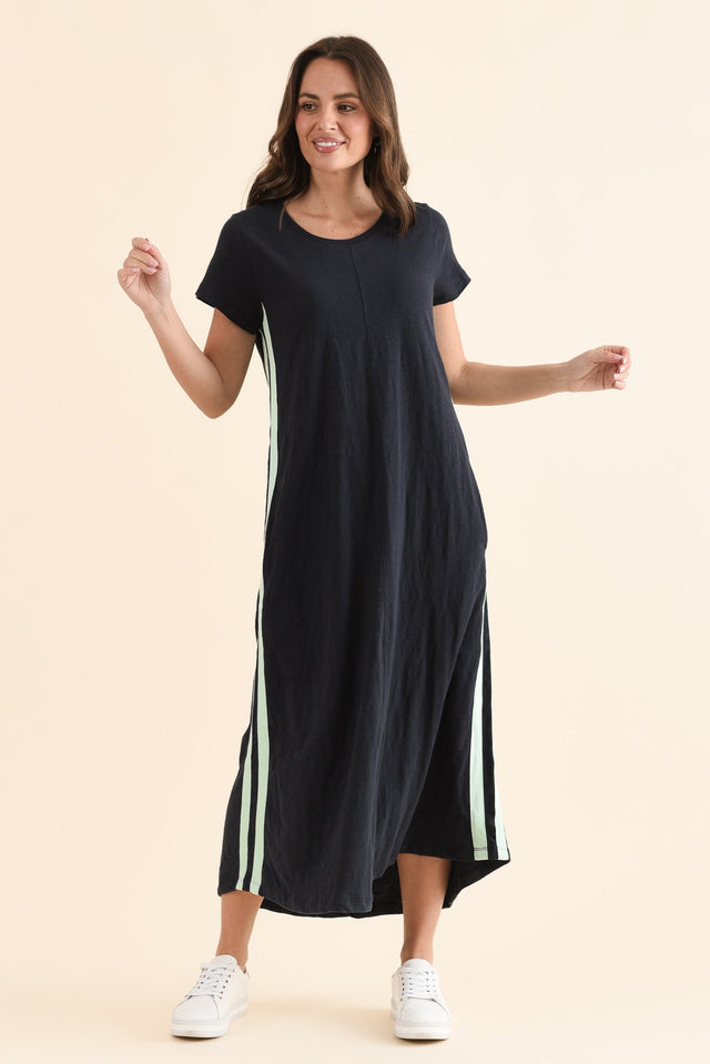 Recovery Mint Trim Cotton Dress,Full Body,Brunette model,alt text|model:MJ image 2