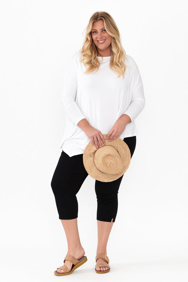 Reed Black Stretch Cotton Capri Pants,Blonde model,alt text|model:Caitlin image 9