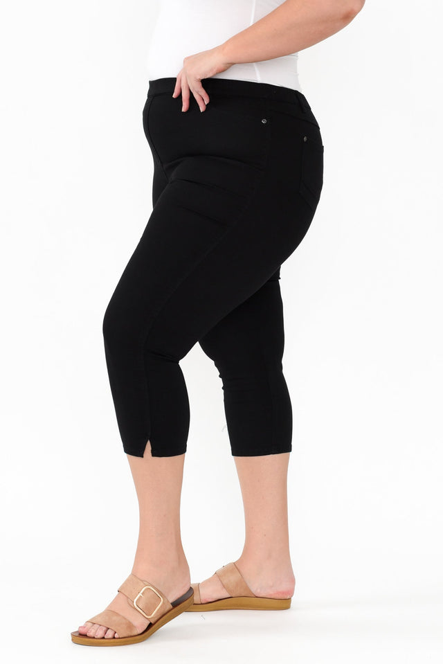Reed Black Stretch Cotton Capri Pants,Blonde model,alt text|model:Caitlin image 10