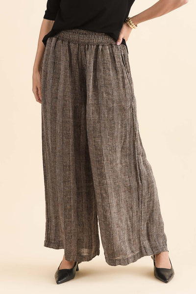 Reign Charcoal Stripe Linen Pants