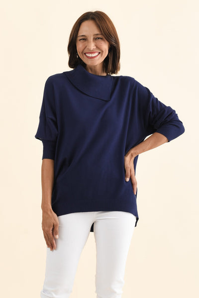 Renfrey Navy Knit Jumper