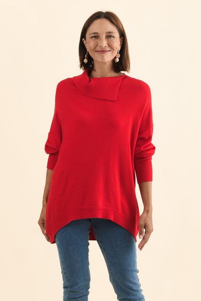 Renfrey Red Knit Jumper