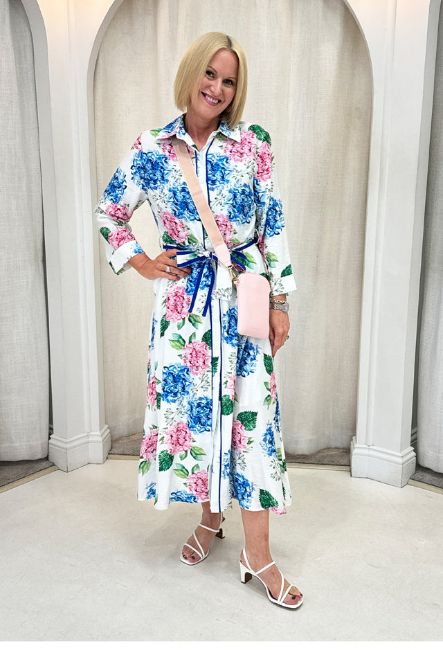 Taylah White Flower Linen Cotton Dress image 9