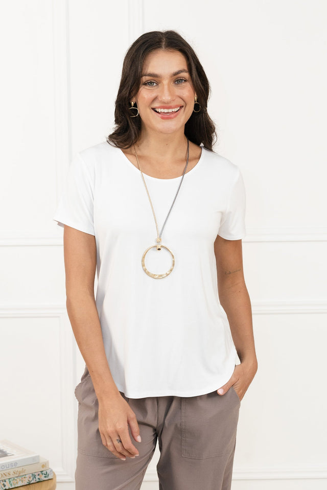 Janis White Bamboo Tee,Lifestyle