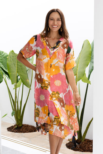 Nala Pink Flower Layers Dress