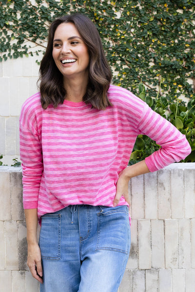 Natasha Blush Stripe Knit Top