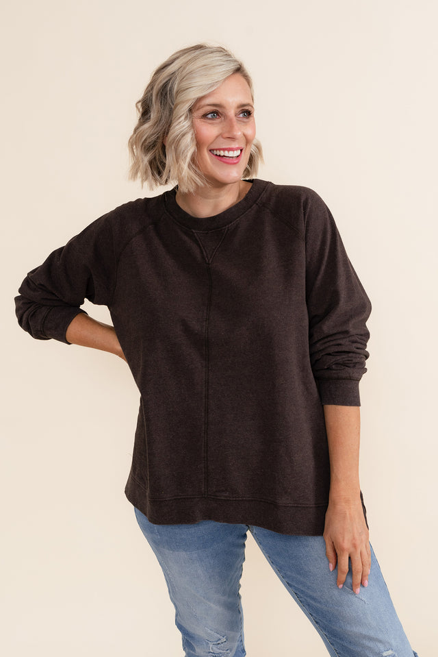 Flossie Brown Cotton Sweatshirt