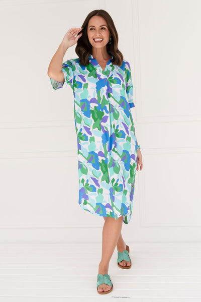 Kazi Green Garden Shirt Dress