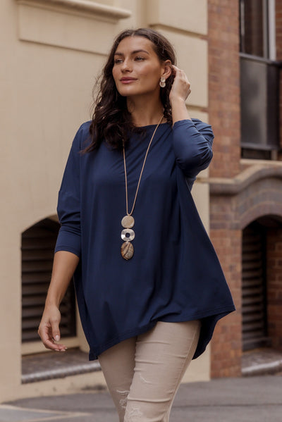Anakin Navy Hi Lo Bamboo Top