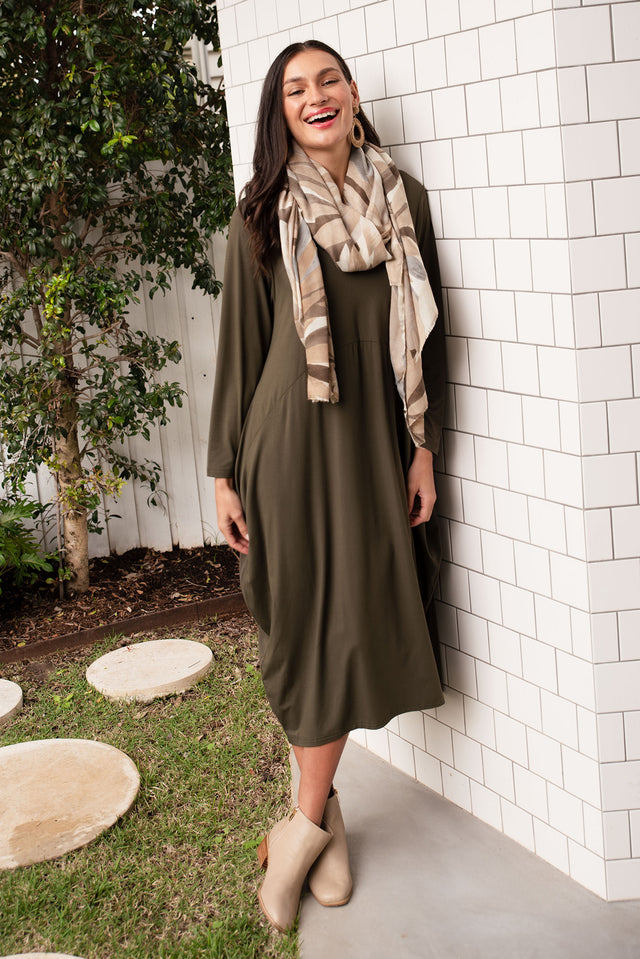 Soho Olive Bamboo Midi Dress