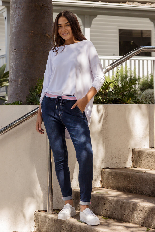 Anakin White Hi Lo Bamboo Top