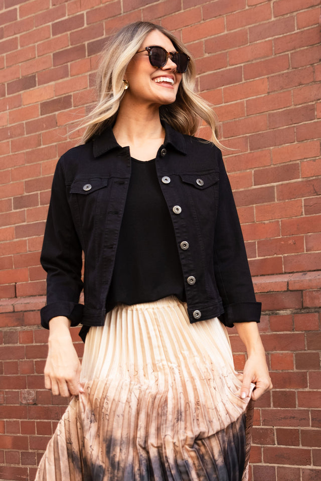 Danielle Black Stretch Jean Jacket