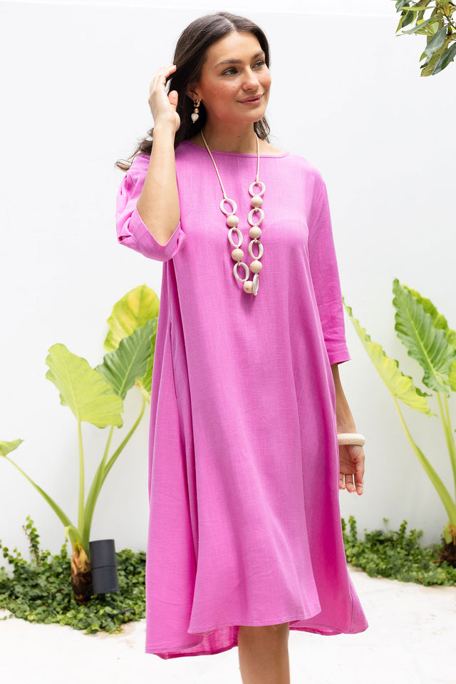 Marley Pink Linen Blend Dress