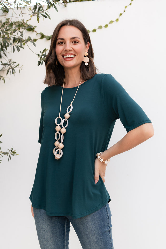 Buttery Dark Green Half Sleeve Tee