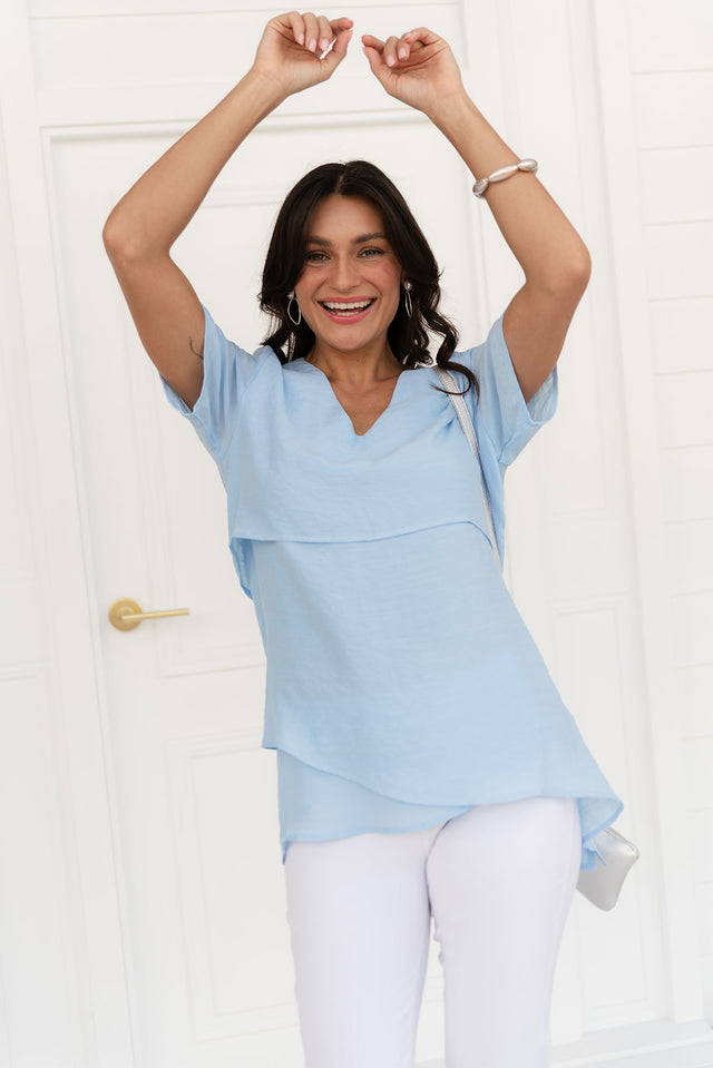 Alvina Sky Layered Tunic Top