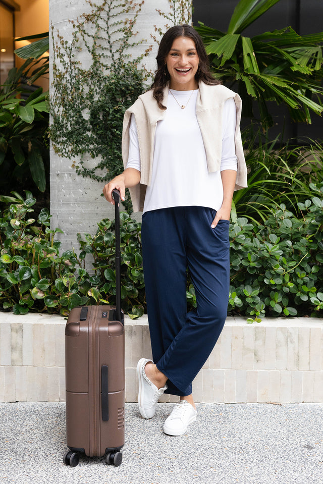 Rosella Navy Bamboo Pants,Lifestyle