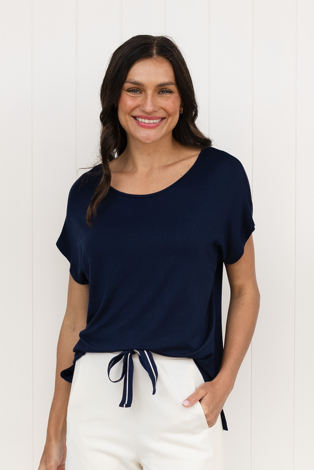 Newton Navy Drape Tee,Lifestyle