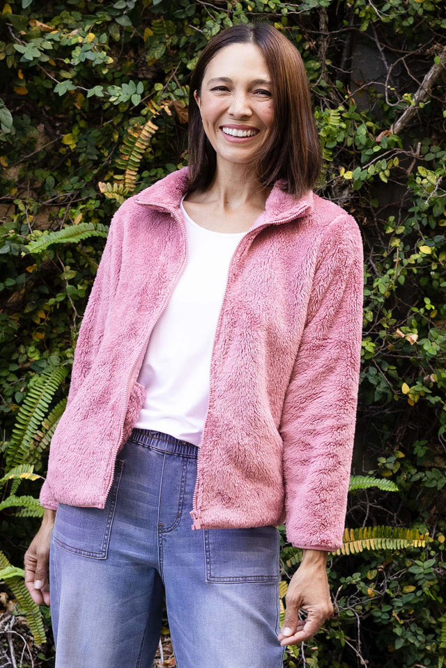 Ackerley Pink Faux Fur Jacket image 1