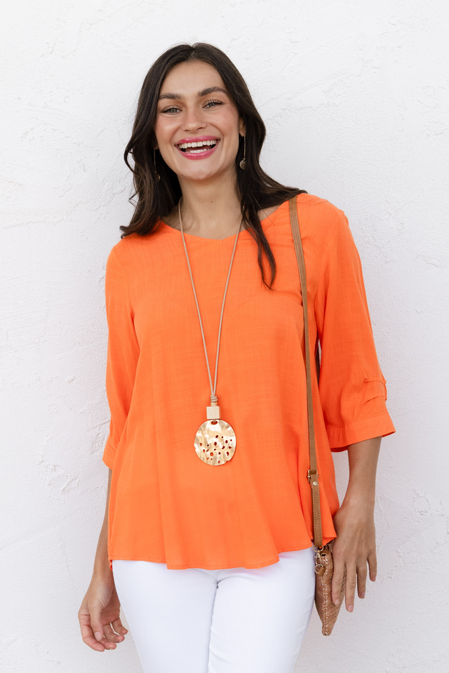 Gomez Orange Button Top