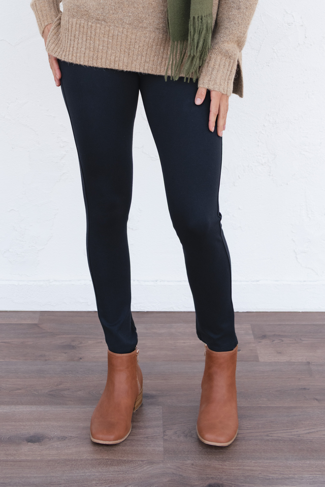 Elsa French Navy Winter Ponte Pants