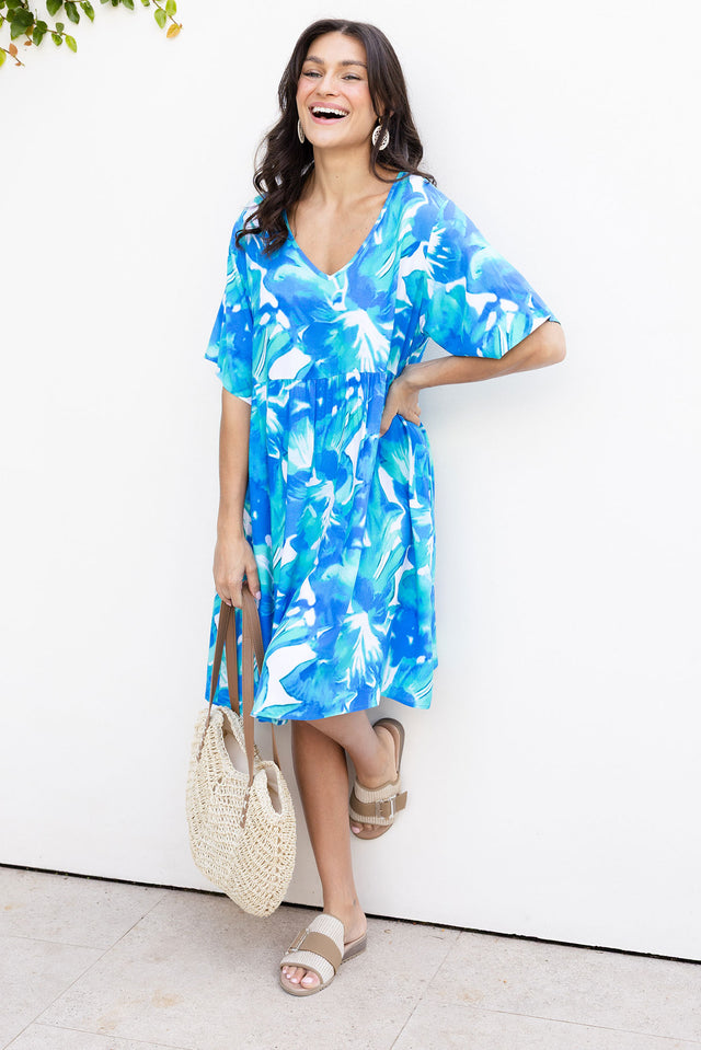 Carlita Green Watercolour Pocket Dress