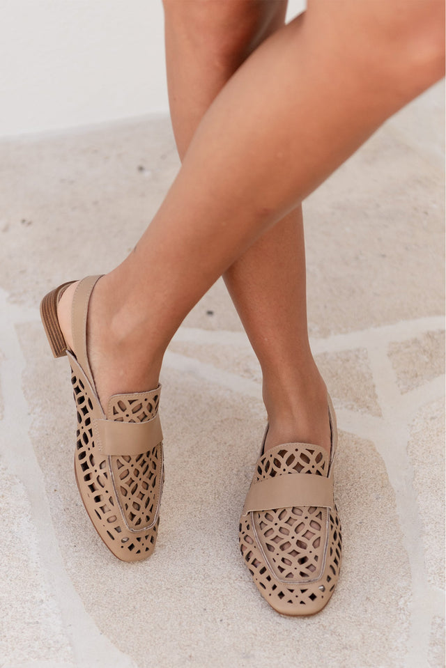 Prima Taupe Leather Slingback Loafer image 2