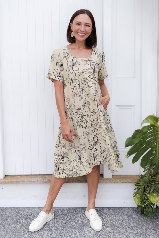 Bexley Sage Flower Pocket Dress