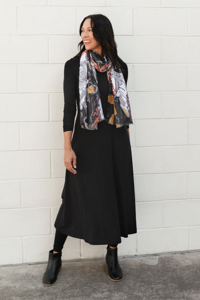 Olivia Black Bamboo Sleeved Dress