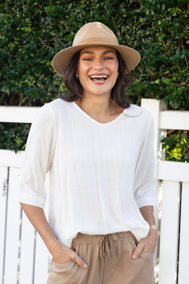 Gomez White Button Top,Lifestyle