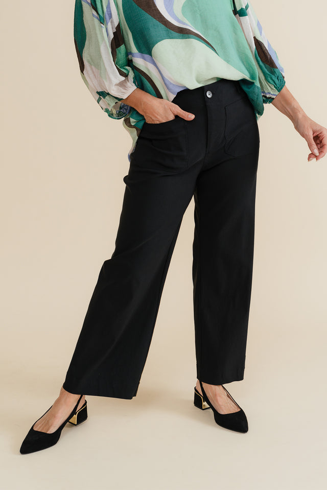 Marine Black Wide Leg Pants image 1