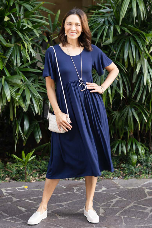 Dalton Navy Crescent Dress