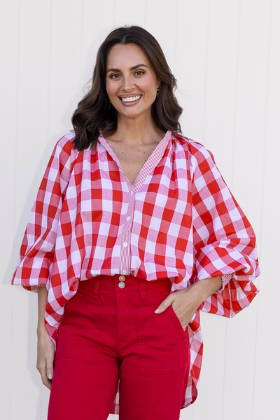 Stephens Red Check Cotton Shirt