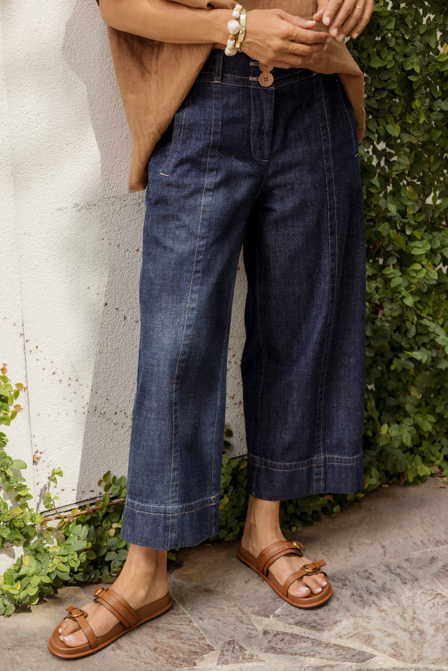 Carsen Dark Blue Wide Leg Jeans image 1