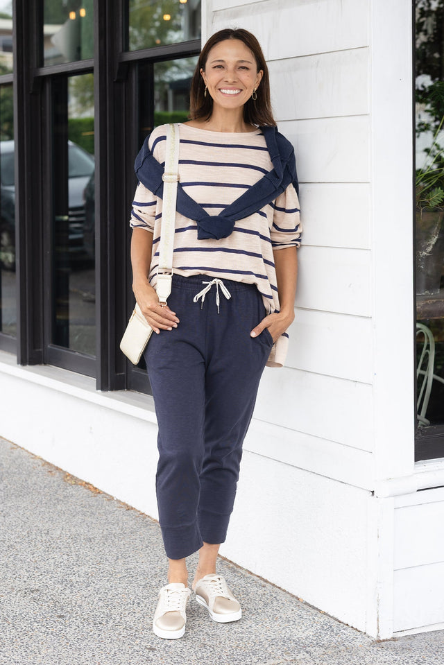 Fundamental Brunch Navy Cotton Sweatpants,Lifestyle