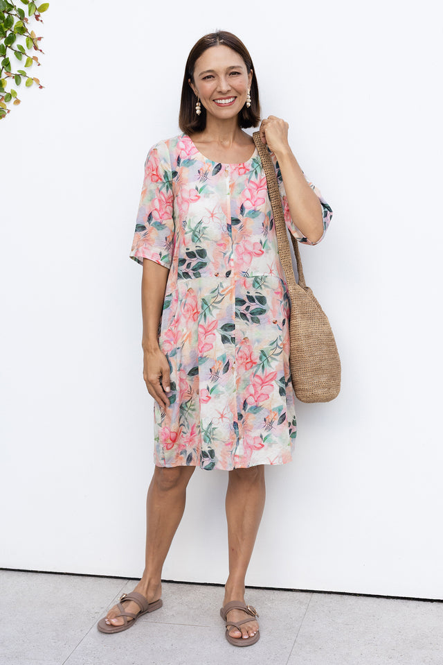 Lilibet Pink Wildflower Cotton Pocket Dress