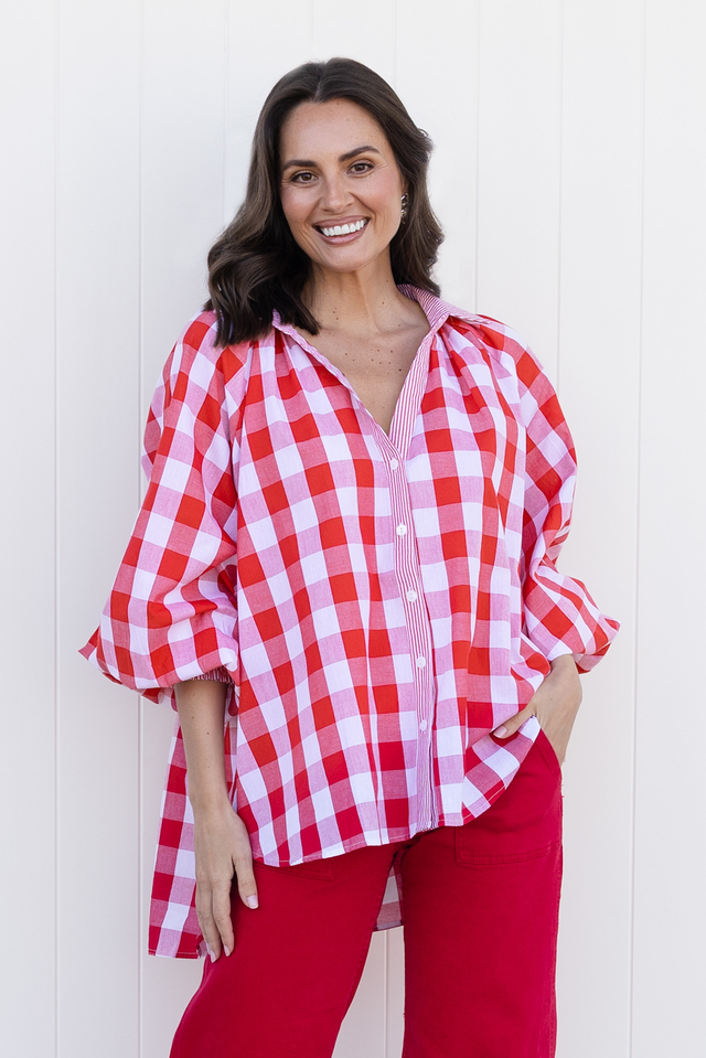 Stephens Red Check Cotton Shirt