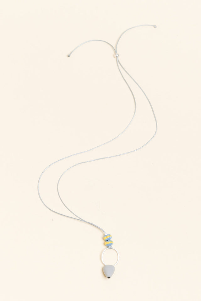Romina Grey Heart Beaded Necklace image 1